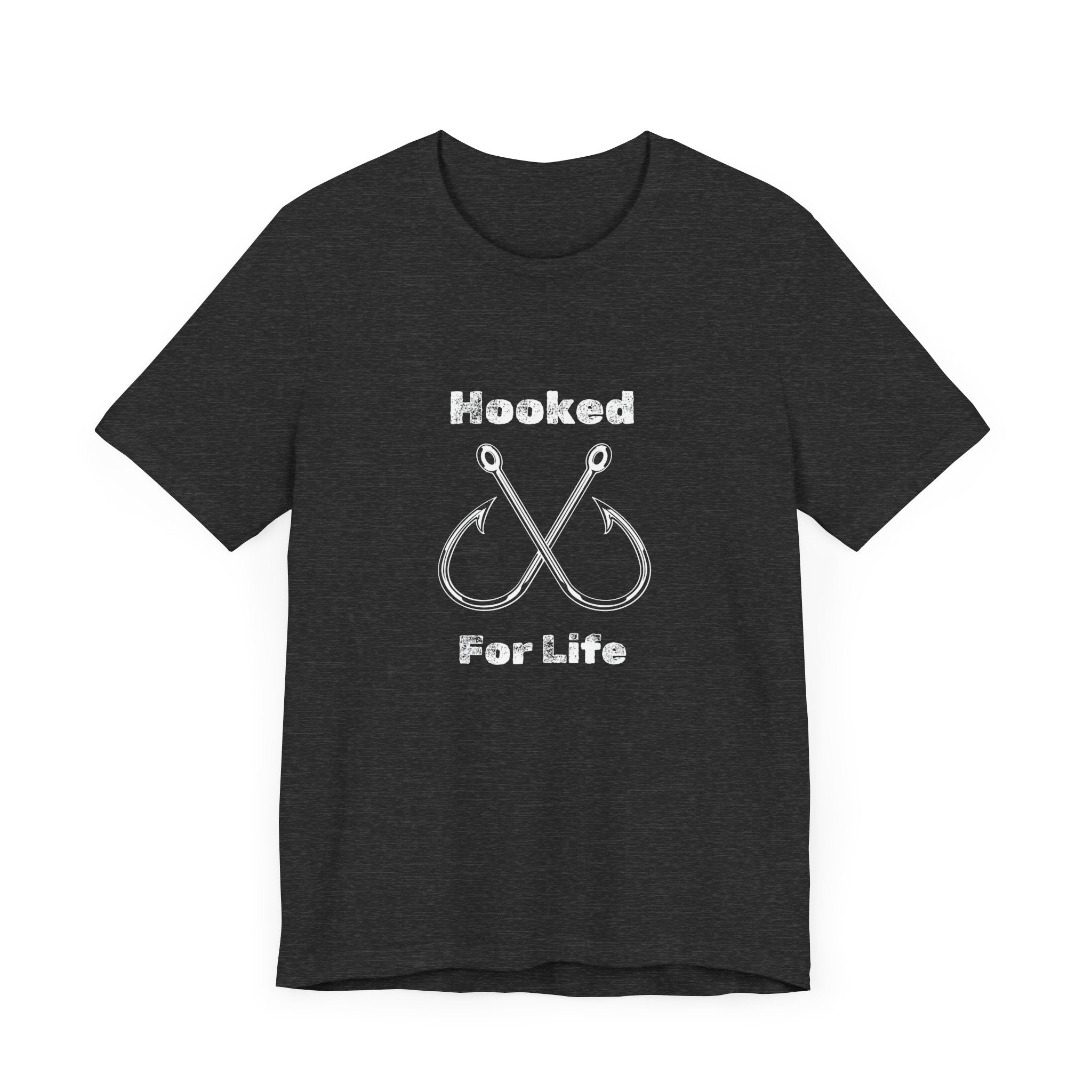 "Hooked for Life" Fishing Tee - Unisex Short Sleeve Shirt Express Delivery available.