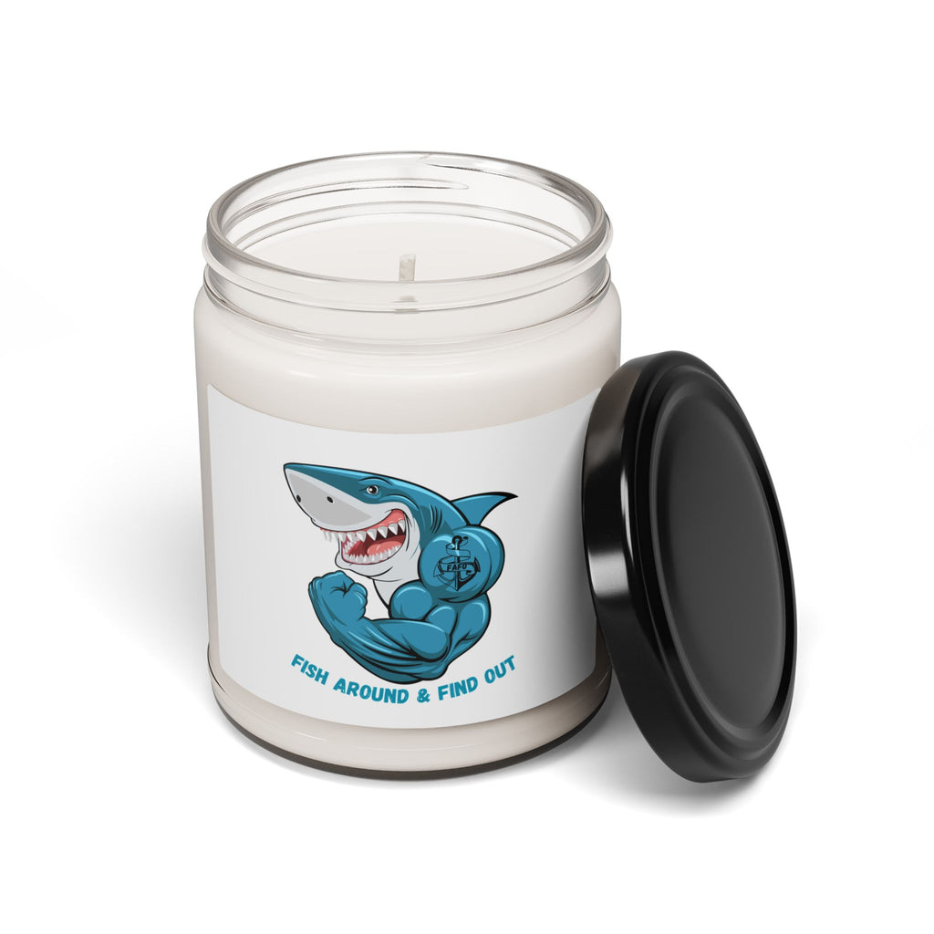 "Fish Around & Find Out" Scented Soy Candle - 9oz Shark Design