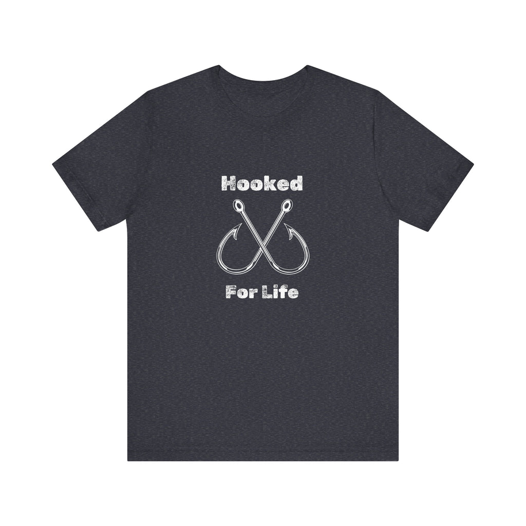 "Hooked for Life" Fishing Tee - Unisex Short Sleeve Shirt Express Delivery available.