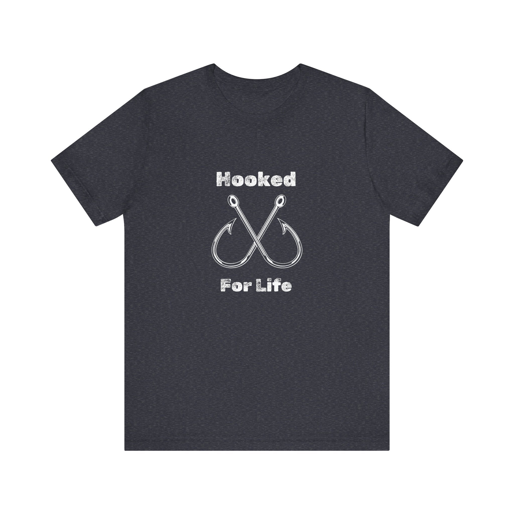 "Hooked for Life" Fishing Tee - Unisex Short Sleeve Shirt Express Delivery available.