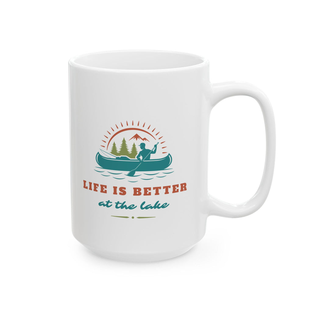 "Life Is Better At The Lake" Fishing Lifestyle Ceramic Mug (11oz/15oz) — Gift for Anglers