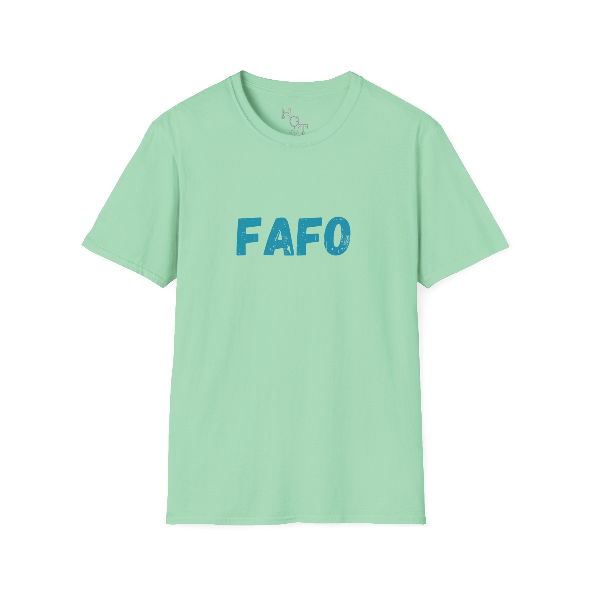Humorous Unisex Softstyle T-Shirt - "Fish Around and Find Out - FAFO" Shark Design
