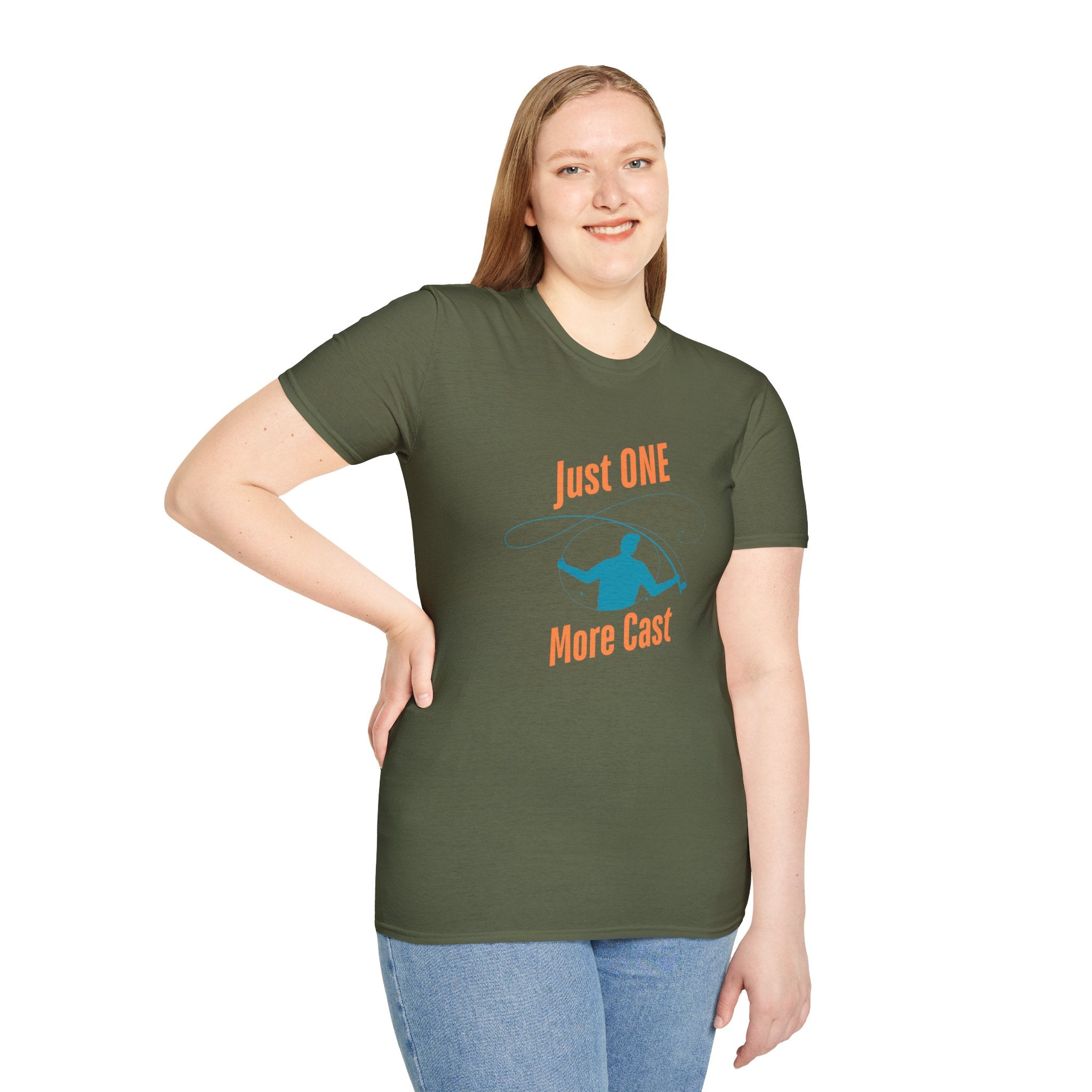 "Just ONE More Cast" Fishing T-Shirt - Unisex Softstyle Tee