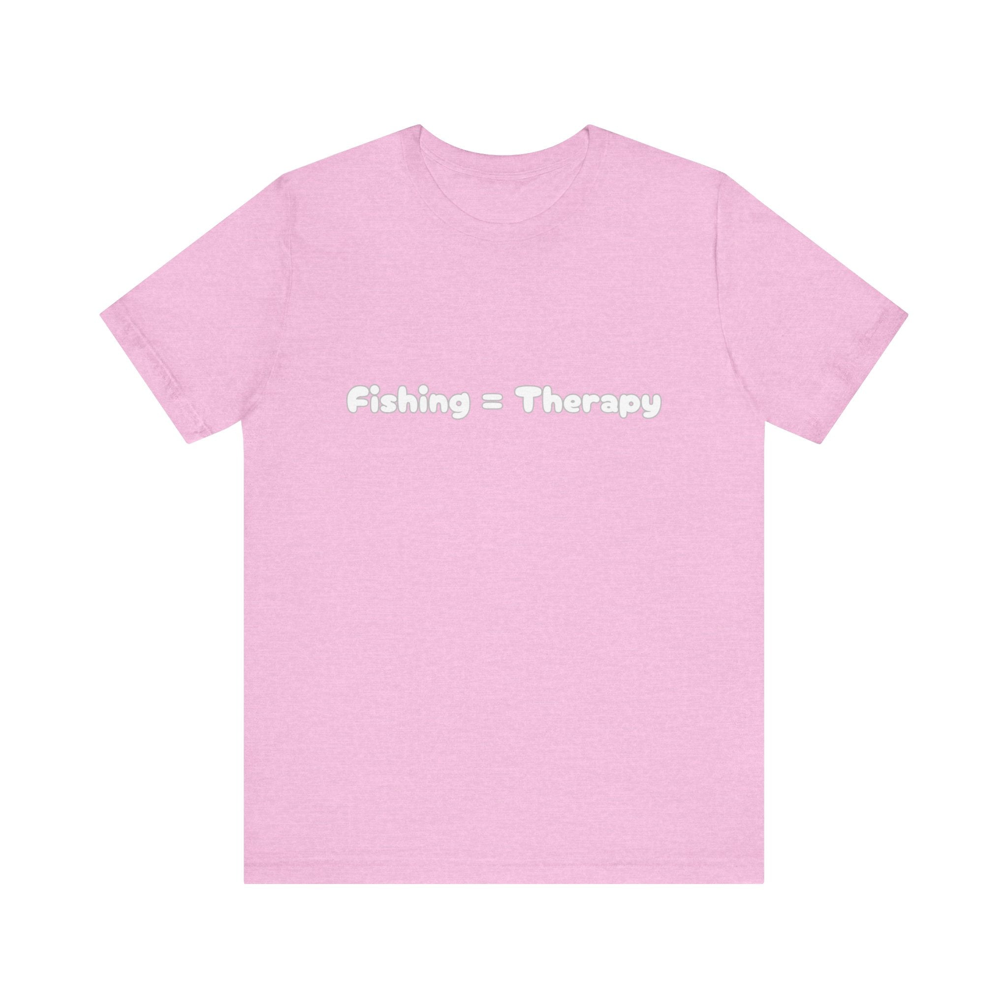 Unisex  "Fishing = Therapy" Jersey Short Sleeve Tee.