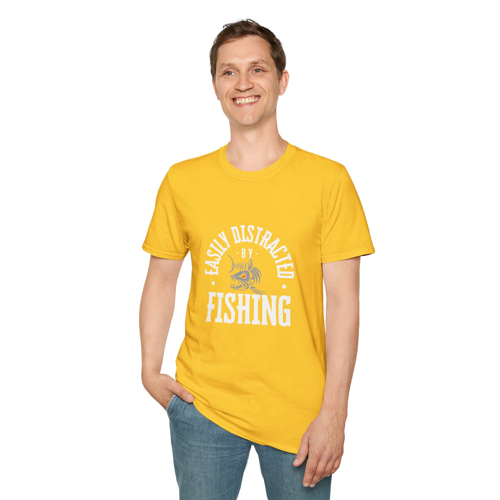 "Easily Distracted by Fishing" Unisex Softstyle T-Shirt