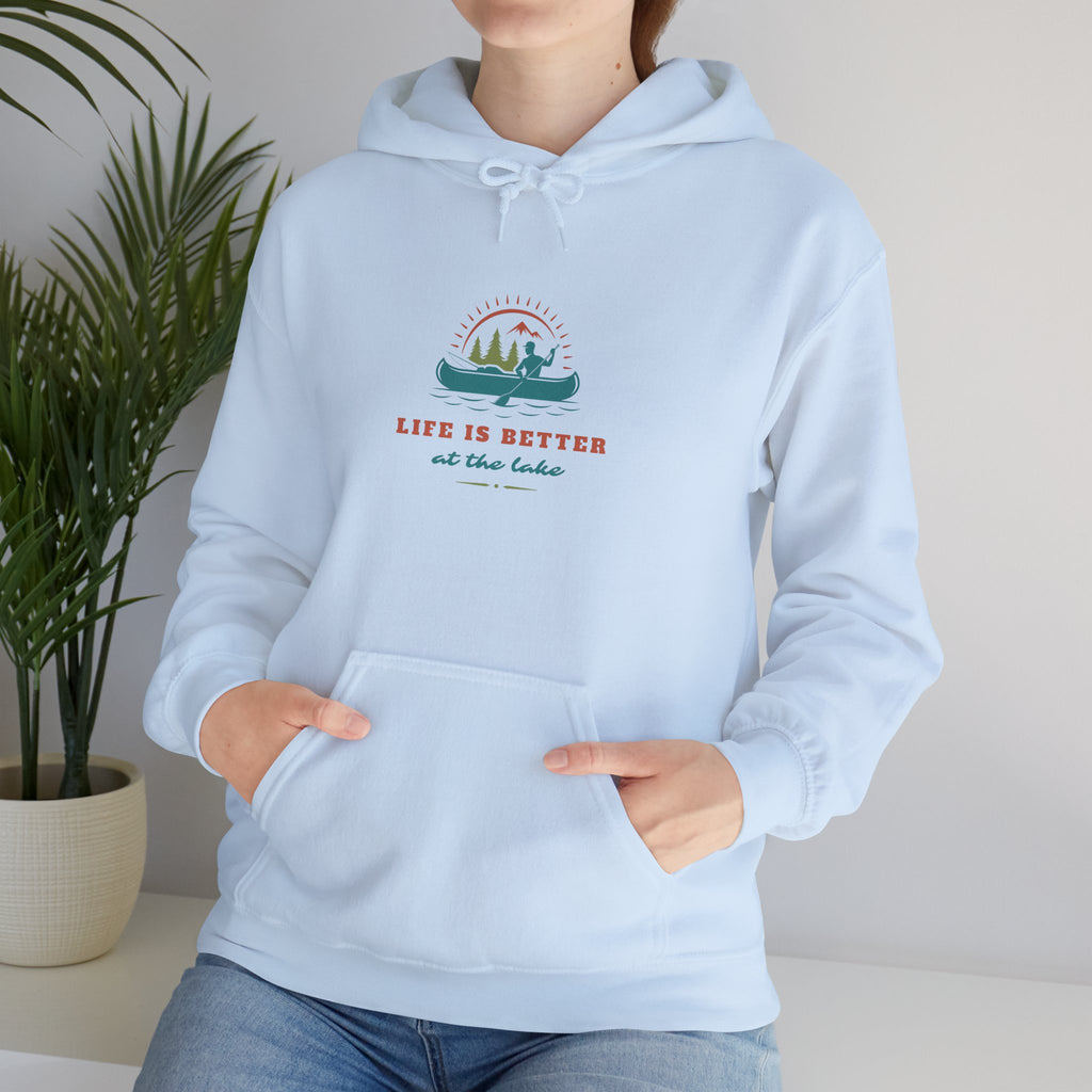 "Life Is Better at the Lake" Hoodie — Cozy Lake Cabin Hooded Sweatshirt