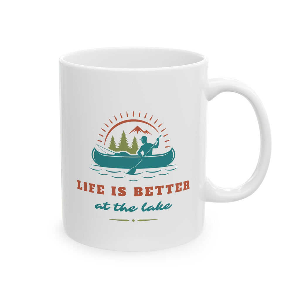 "Life Is Better At The Lake" Fishing Lifestyle Ceramic Mug (11oz/15oz) — Gift for Anglers