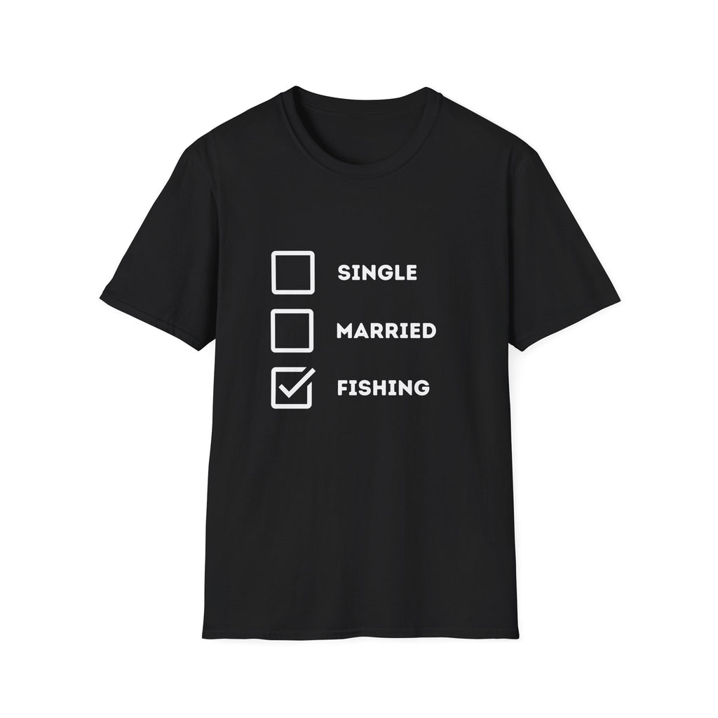 Unisex Softstyle "Single Married Fishing Check Box" T-Shirt - Comfortable Everyday Wear
