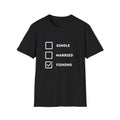 Unisex Softstyle "Single Married Fishing Check Box" T-Shirt - Comfortable Everyday Wear
