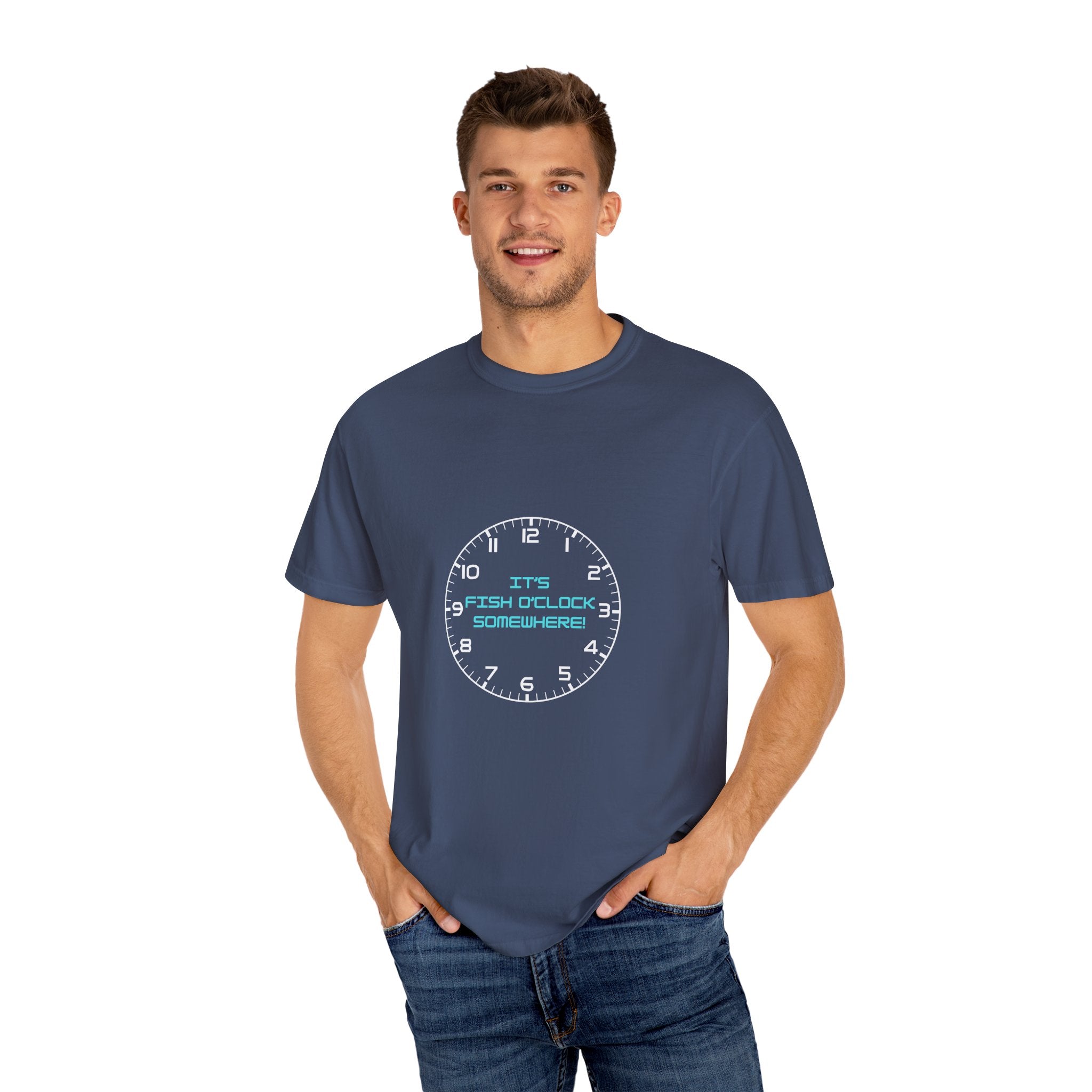 Unisex "It's Fish O'Clock Somewhere!" T-Shirt - Fun Garment-Dyed Tee for Fishing Lovers