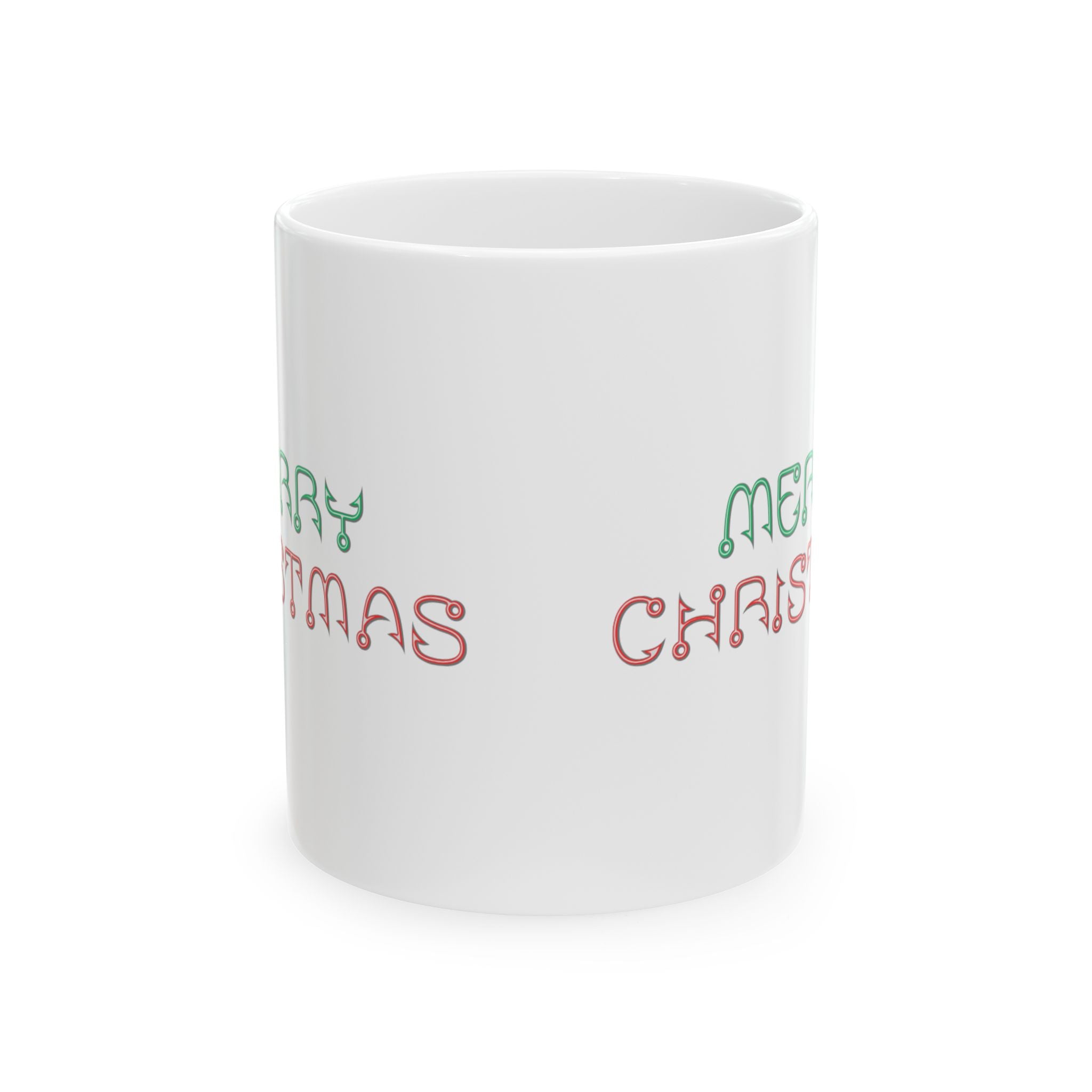 Merry Christmas Ceramic Mug — Festive Red & Green Holiday Coffee Cup (11oz, 15oz)