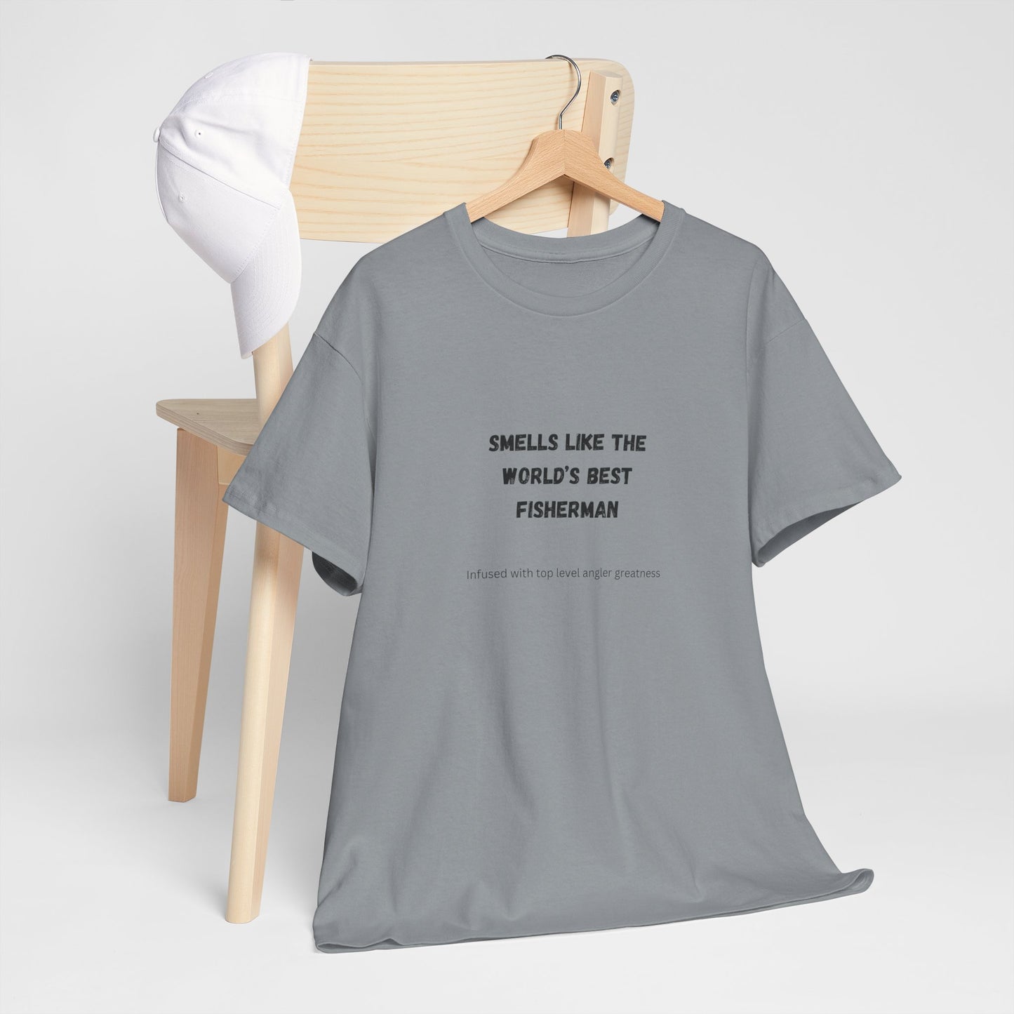 "Smells Like the World's Best Fisherman" Unisex Heavy Cotton Tee - Perfect Fishing Gift
