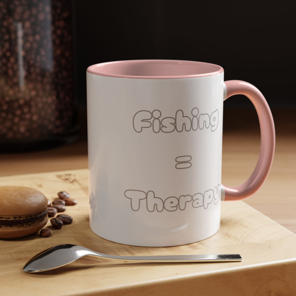 "Fishing = Therapy" Accent Coffee Mug (11, 15oz)