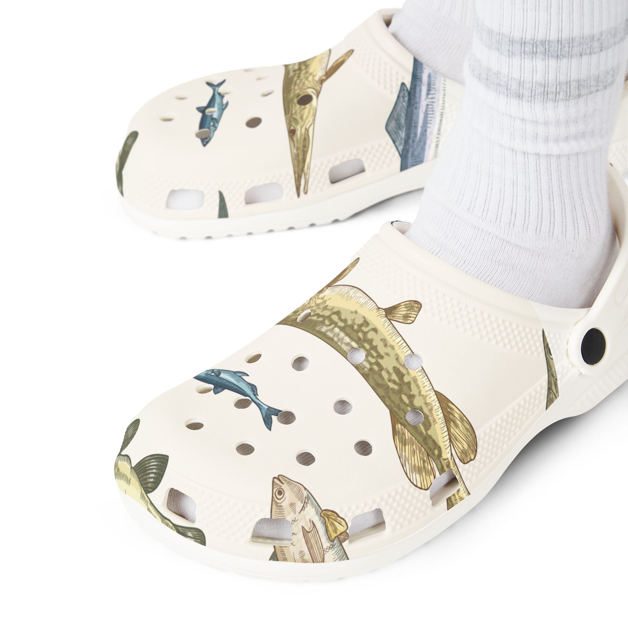 Fish Pattern Foam Clogs — Fish Themed EVA Shoes