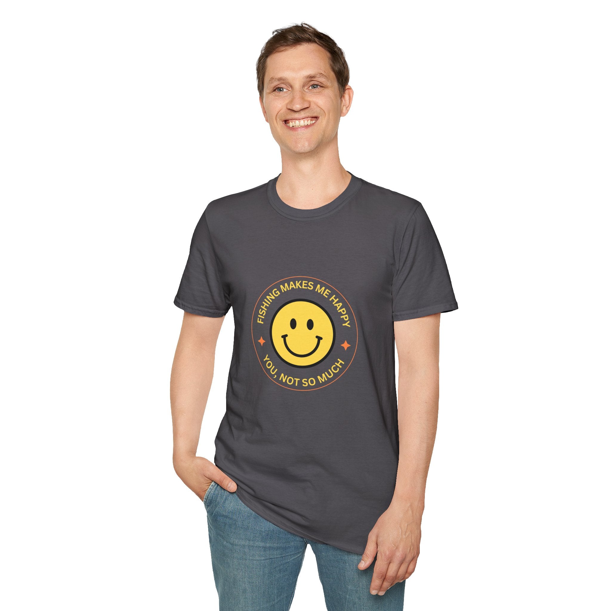 "Fishing Makes Me Happy" Unisex Softstyle T-Shirt