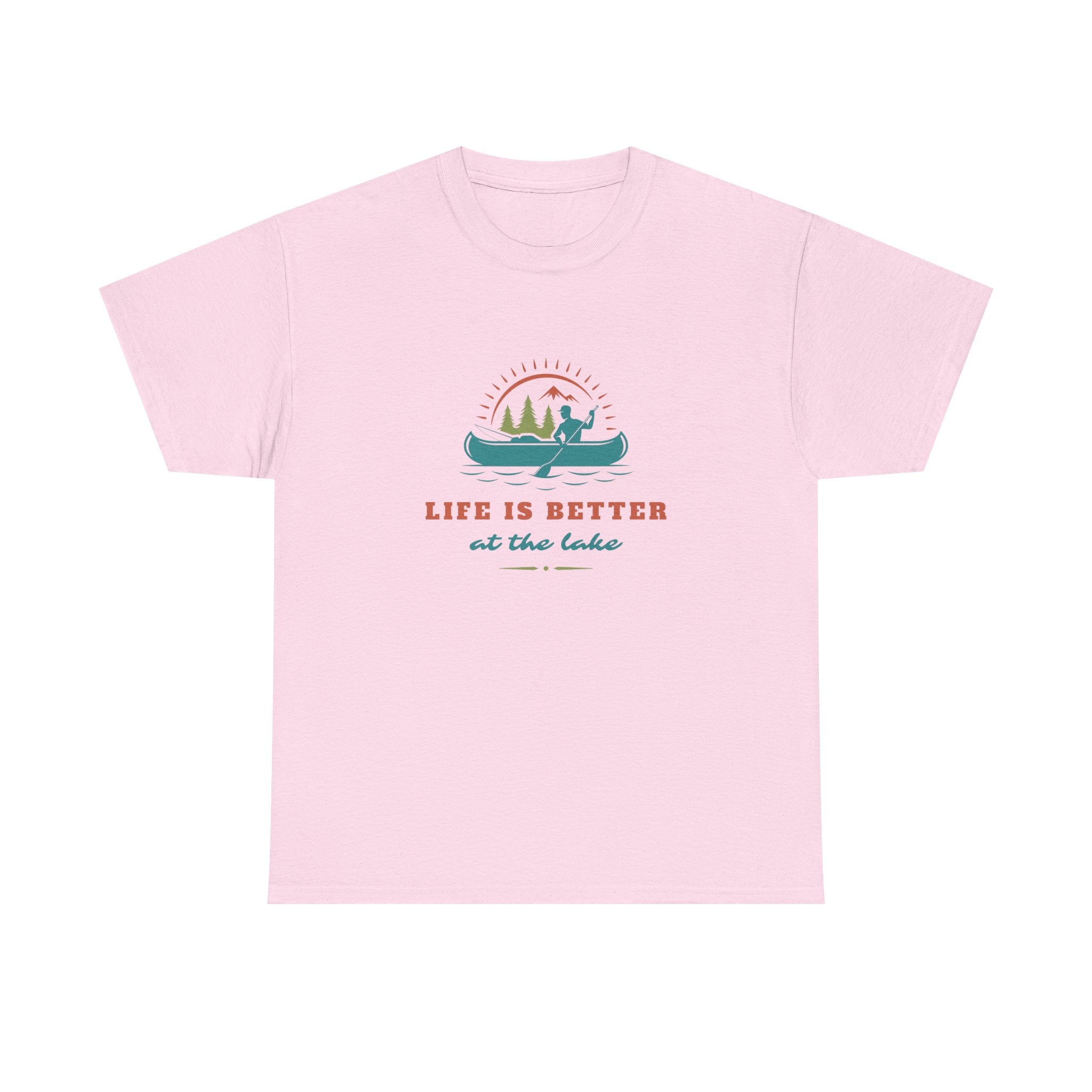 Life is Better at the Lake Unisex Heavy Cotton T-Shirt - Comfortable Outdoor Shirt