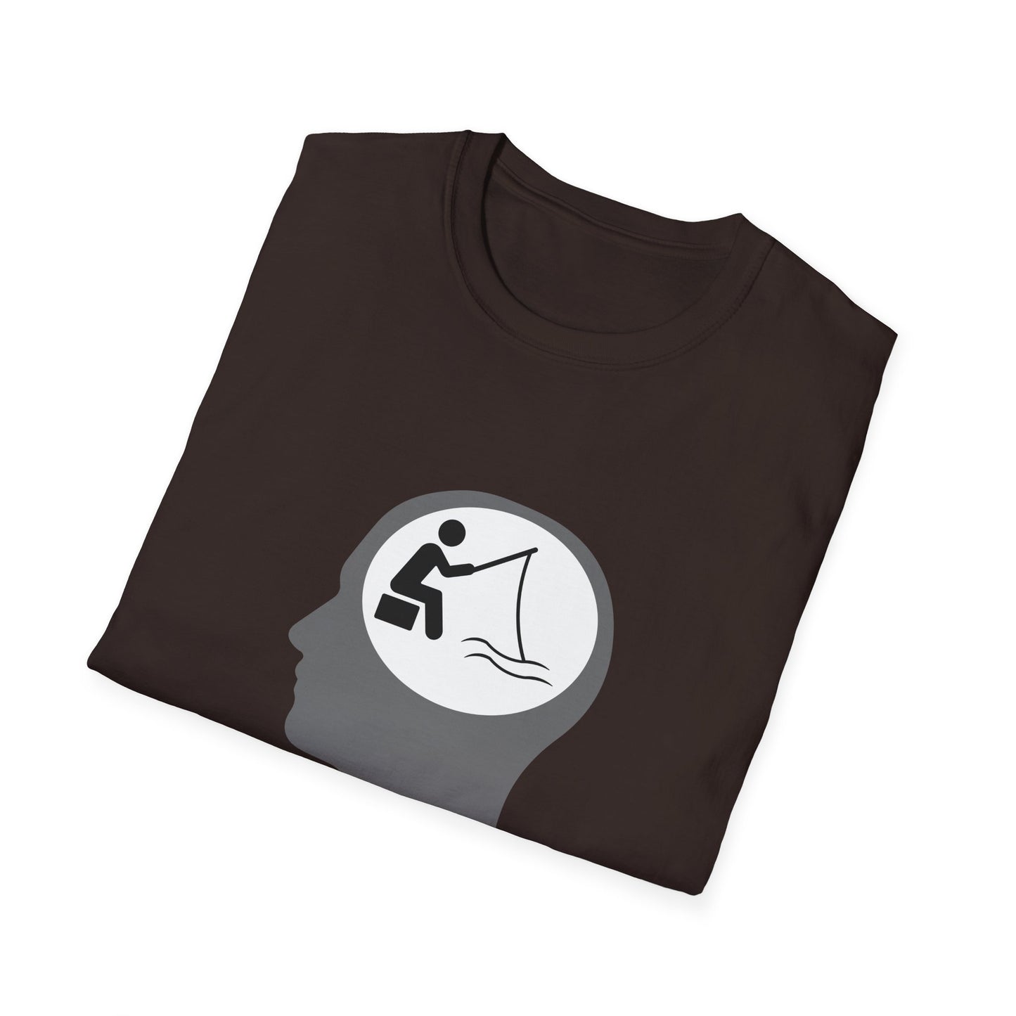 "Fishing On The Brain" Unisex Softstyle T-Shirt. #fishing #fish #fisherman #boating #boats #outdoors #creek #lake #bass