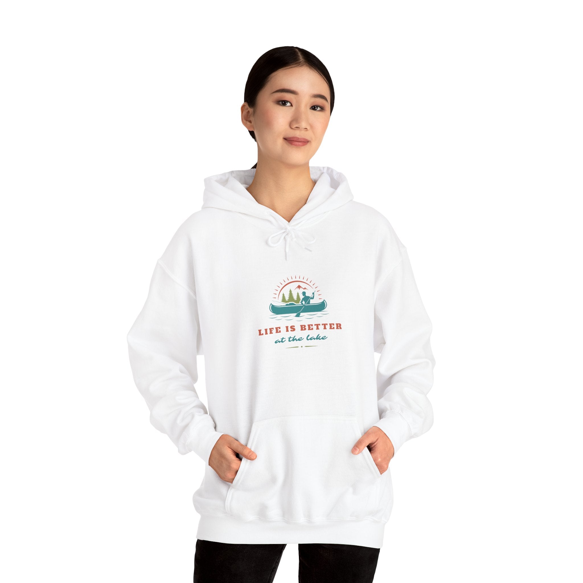 "Life Is Better at the Lake" Hoodie — Cozy Lake Cabin Hooded Sweatshirt