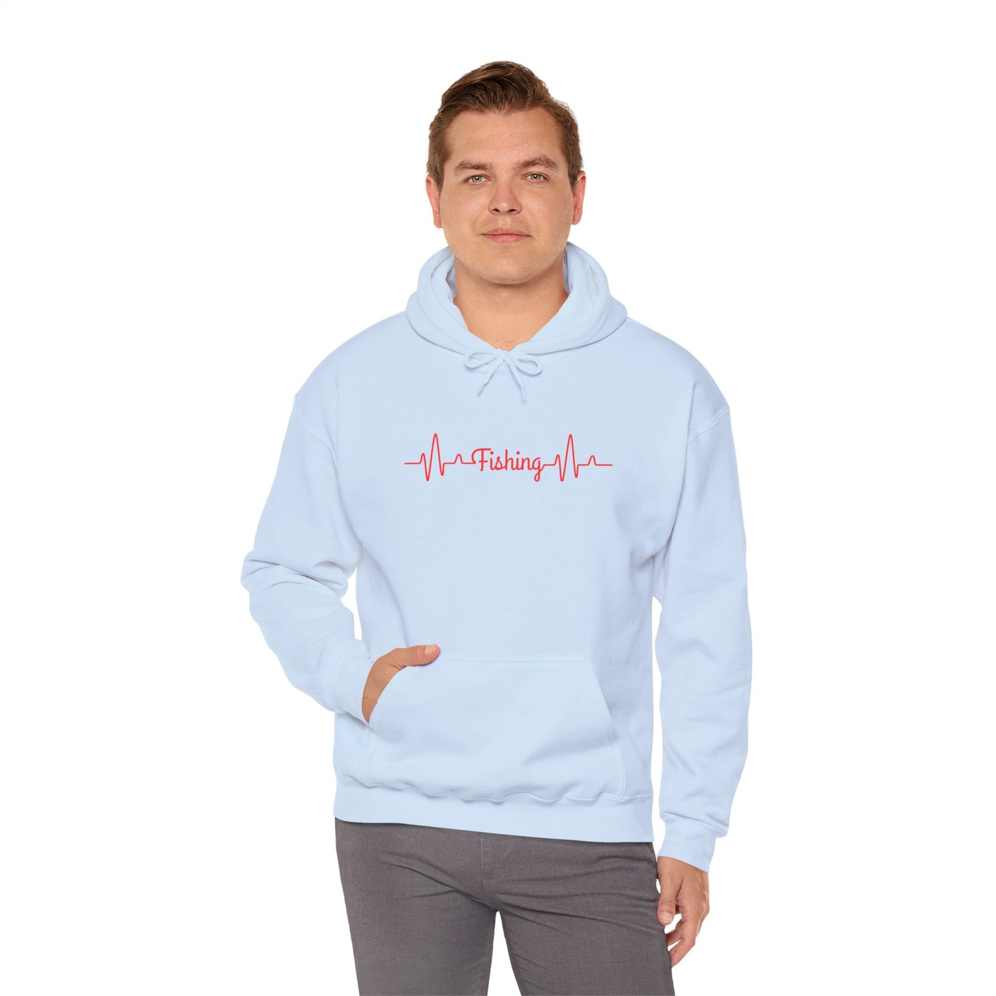 "Fishing Heartbeat" Unisex Hooded Sweatshirt