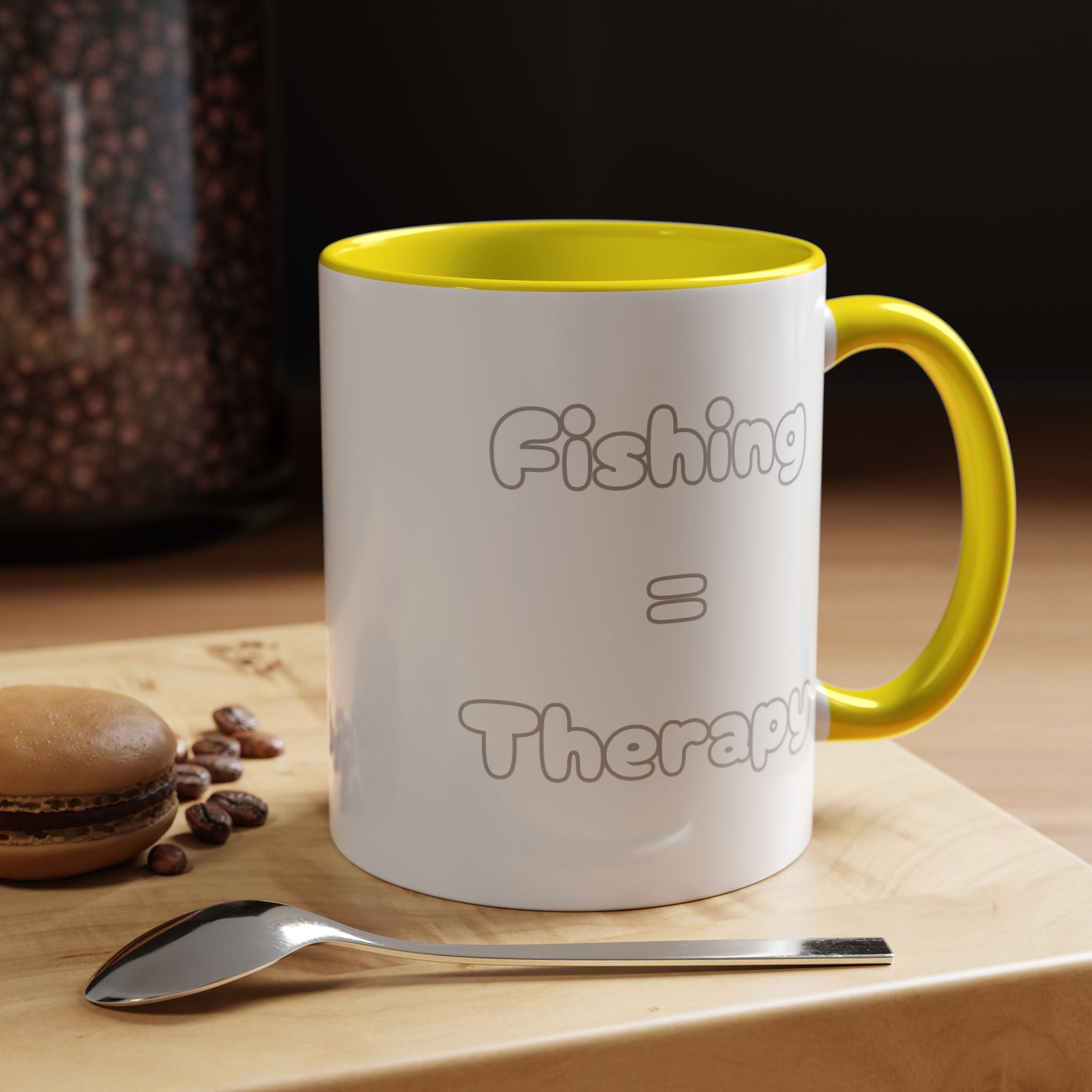 "Fishing = Therapy" Accent Coffee Mug (11, 15oz)