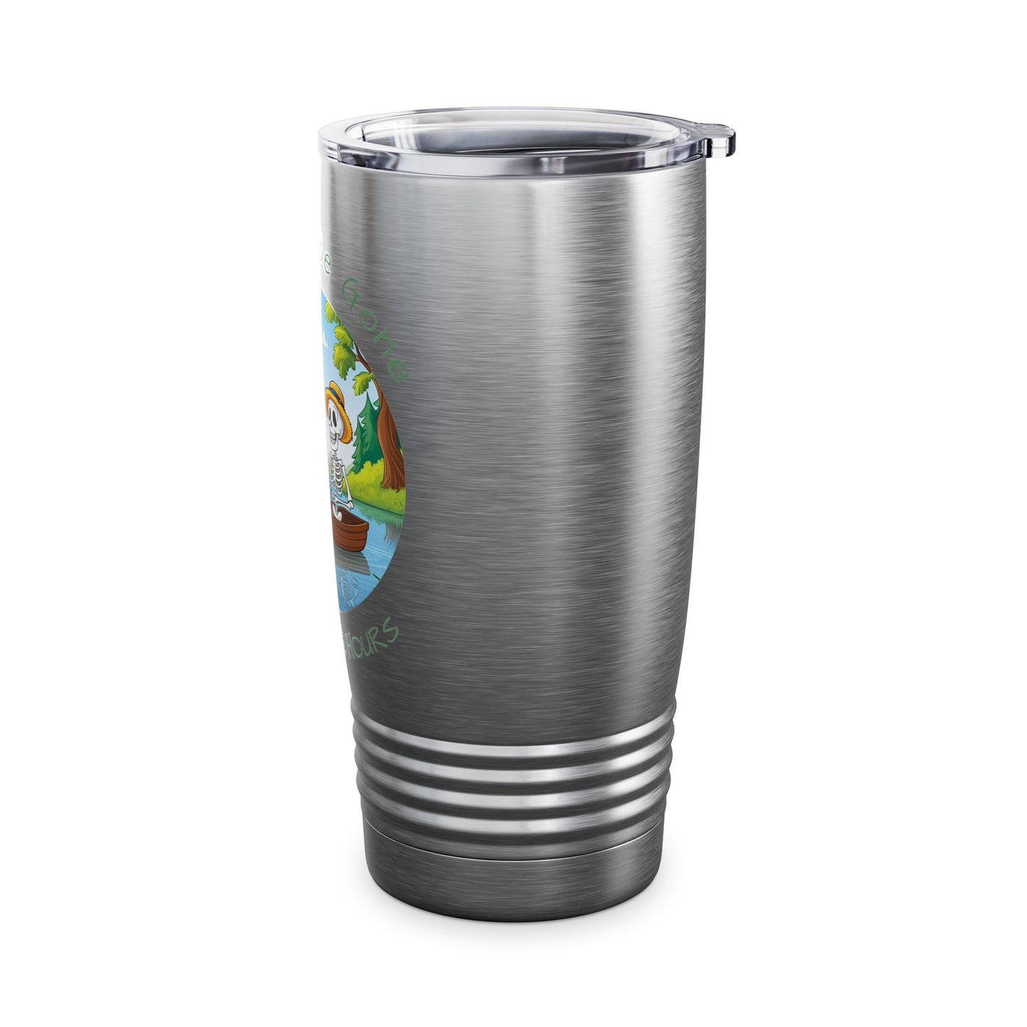 "I'll Only Be Gone A Couple Hours" Fishing Theme - 20oz Insulated Travel Mug for Outdoor Enthusiasts