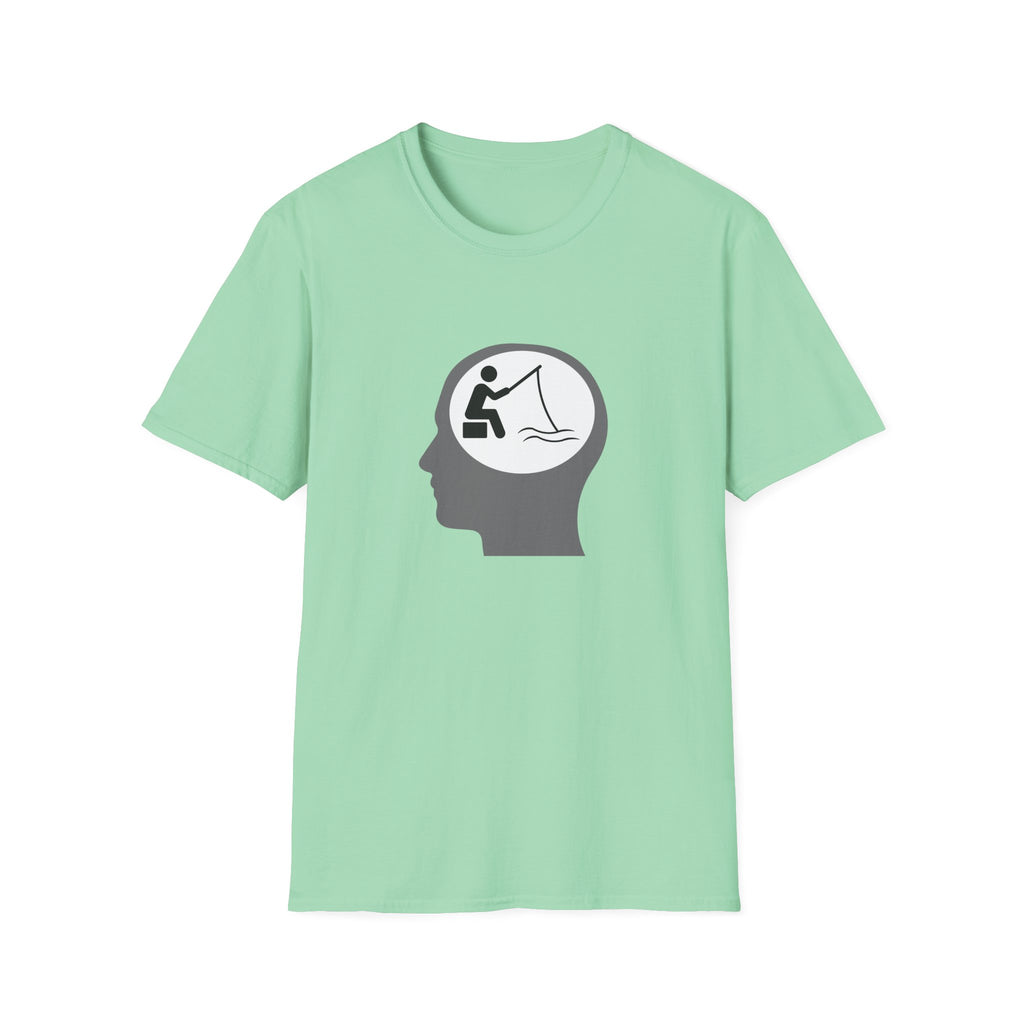 "Fishing On The Brain" Unisex Softstyle T-Shirt. #fishing #fish #fisherman #boating #boats #outdoors #creek #lake #bass