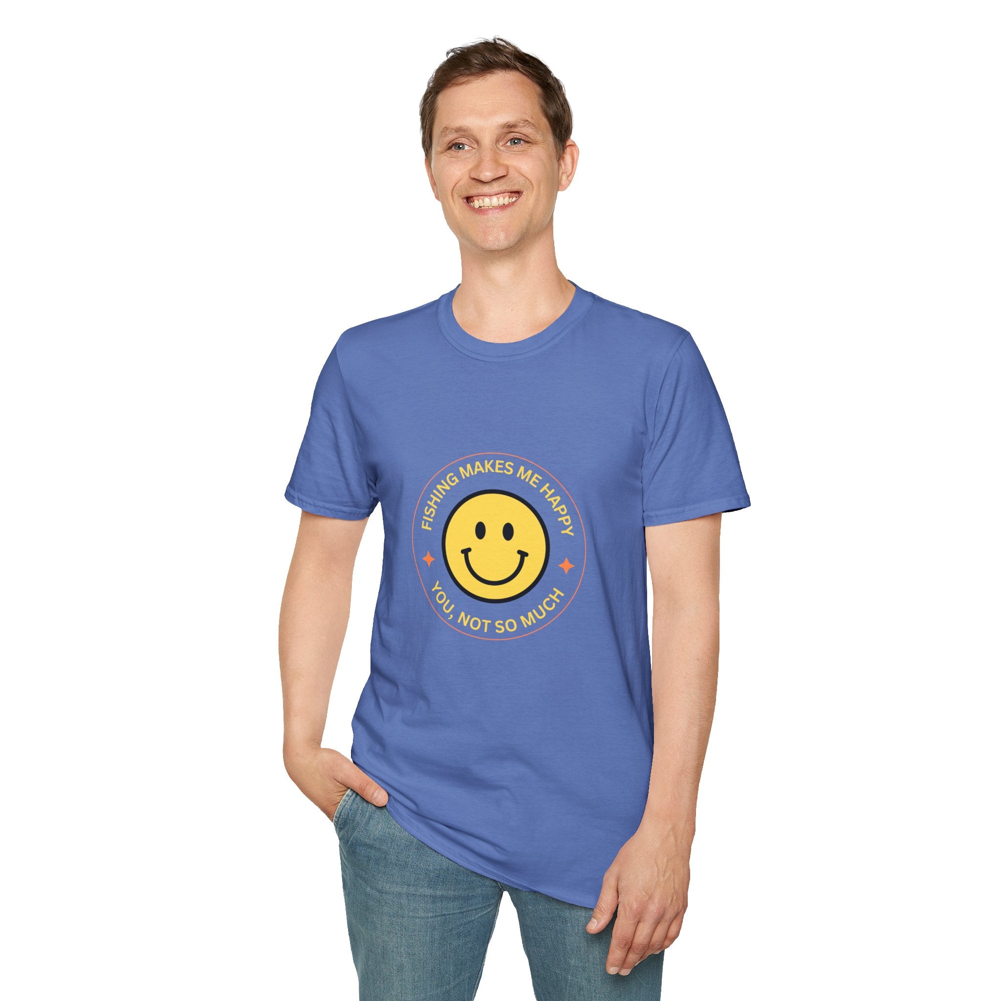 "Fishing Makes Me Happy" Unisex Softstyle T-Shirt