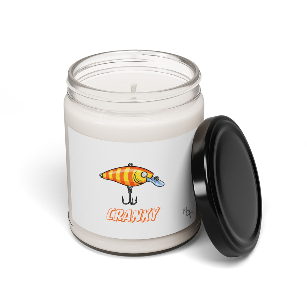 Cranky Fishing Lure Soy Candle — 9oz Scented Jar for Fishermen & Cabin Decor