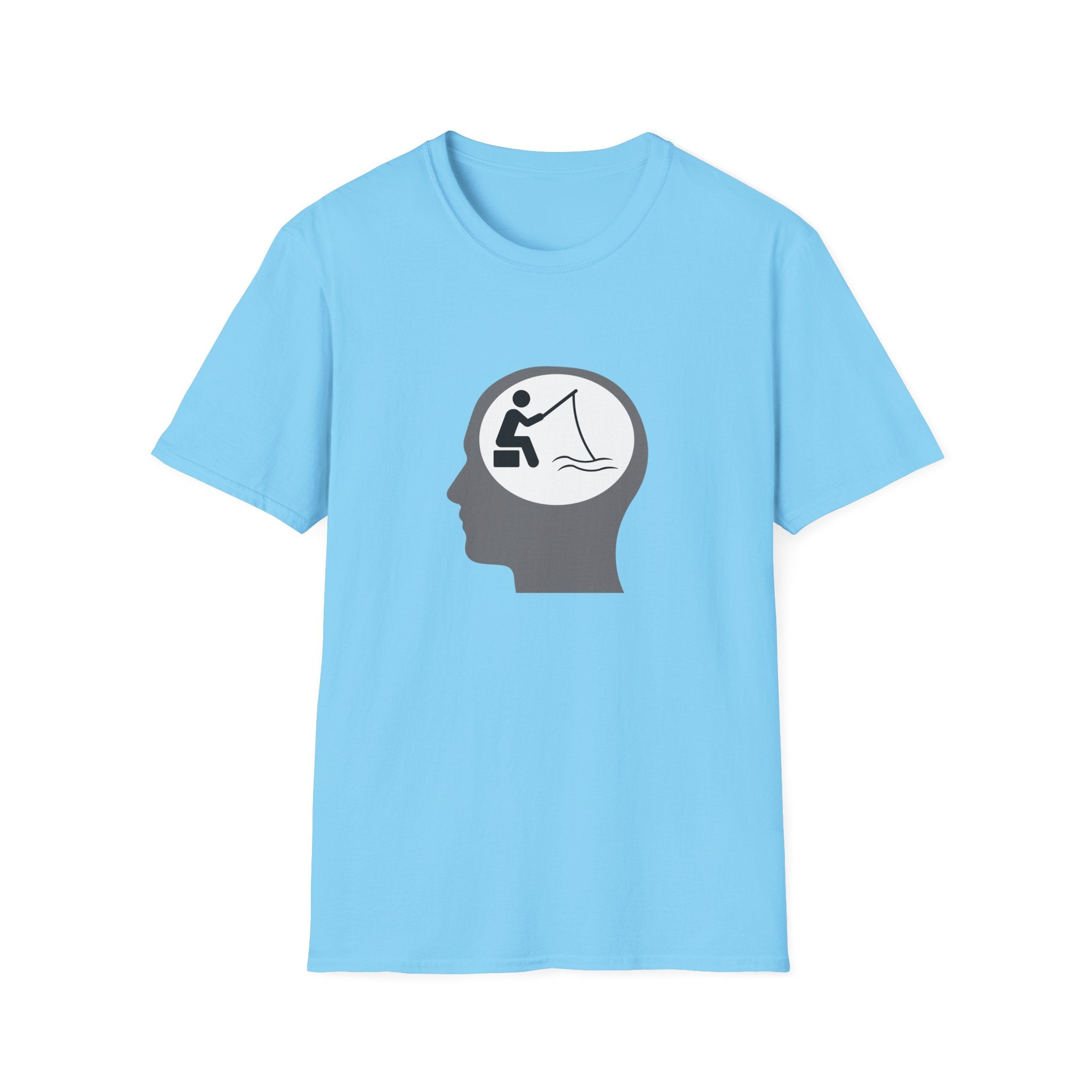 "Fishing On The Brain" Unisex Softstyle T-Shirt. #fishing #fish #fisherman #boating #boats #outdoors #creek #lake #bass