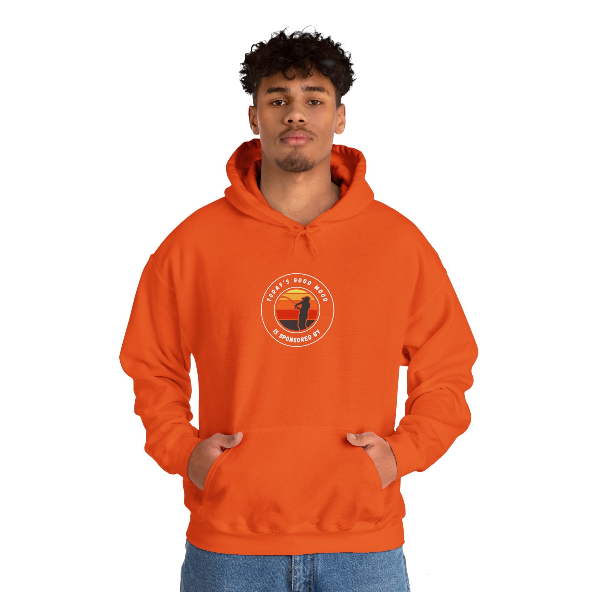 "Today's Good Mood Is Sponsored By Fishing" Retro-Inspired Unisex Hoodie with Cool Graphic Design