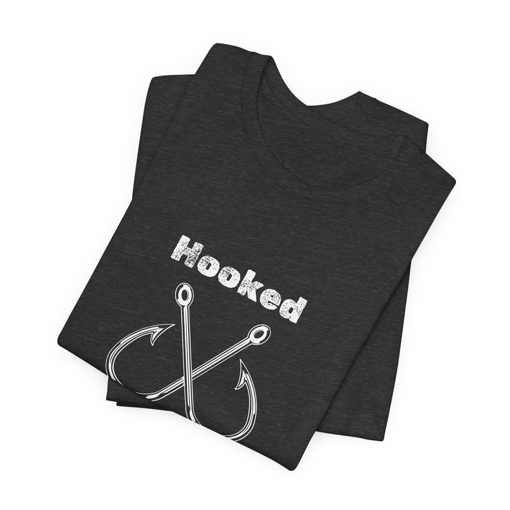 "Hooked for Life" Fishing Tee - Unisex Short Sleeve Shirt Express Delivery available.