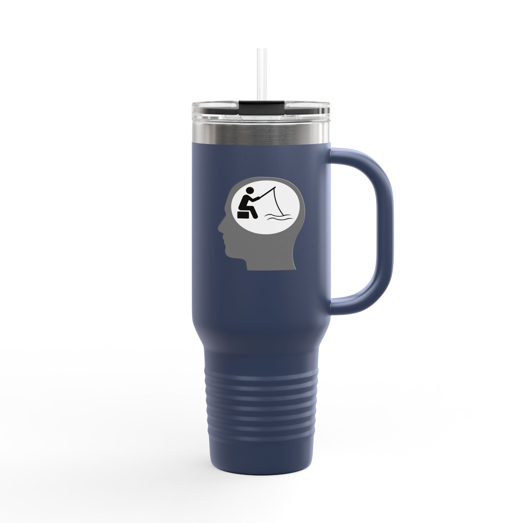 "Fishing on the Brain" Insulated Travel Mug - 40oz, Perfect for Outdoor Adventures