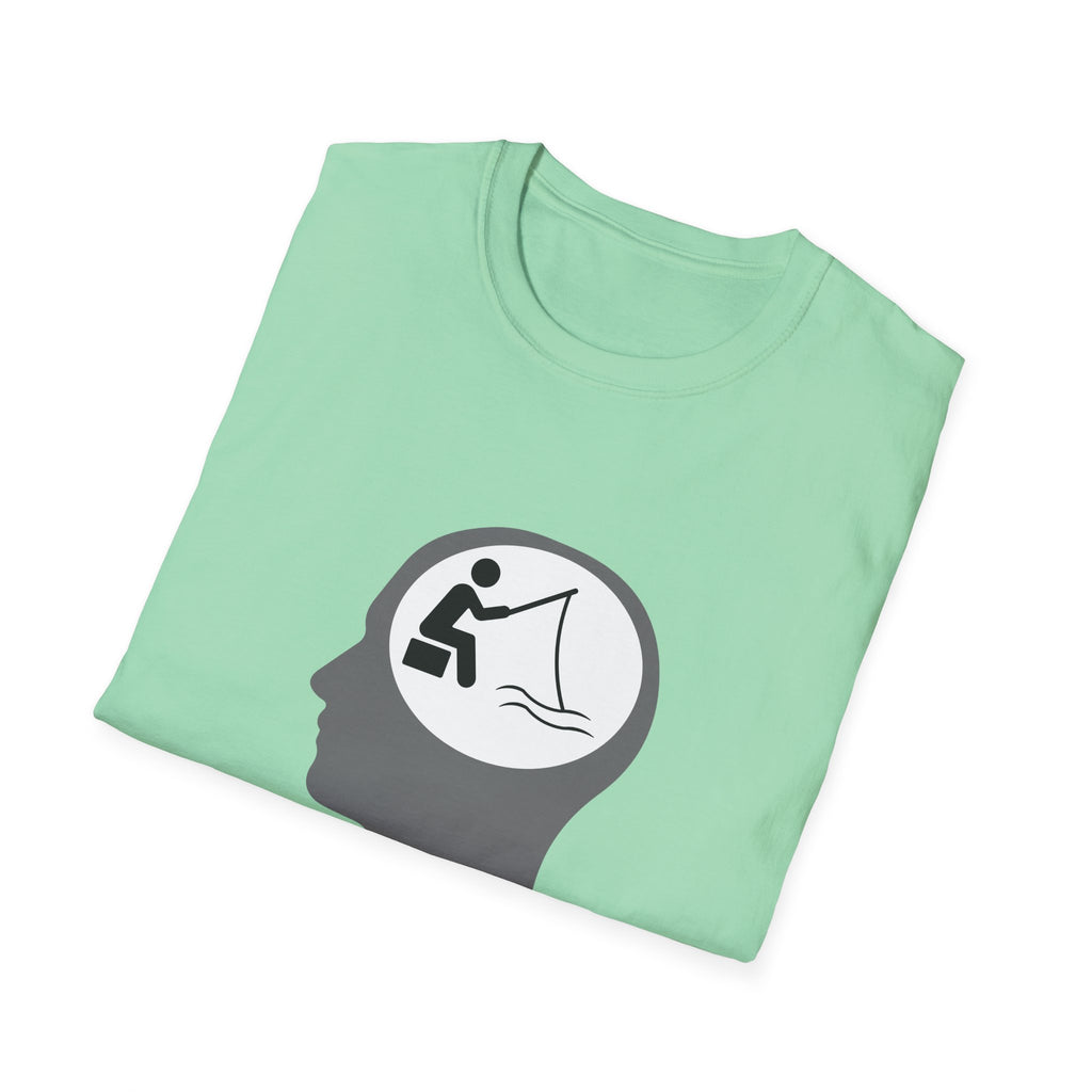 "Fishing On The Brain" Unisex Softstyle T-Shirt. #fishing #fish #fisherman #boating #boats #outdoors #creek #lake #bass