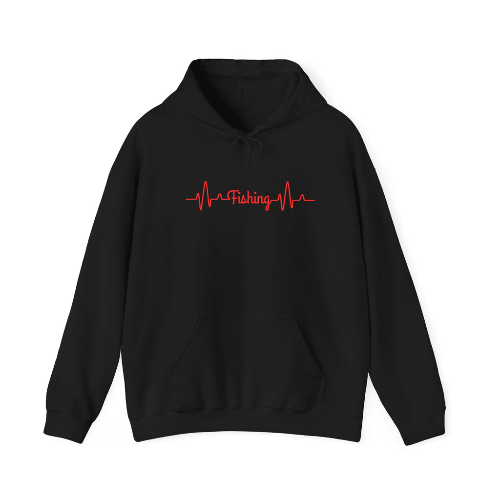 "Fishing Heartbeat" Unisex Hooded Sweatshirt