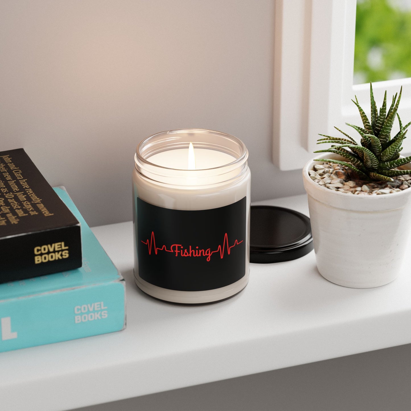 "Fishing Heartbeat" Scented Soy Candle - 9oz Relaxation Gift