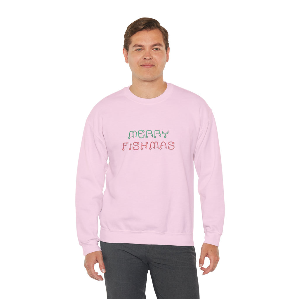 Sweatshirt — "Merry Fishmas" Pastel Holiday Crewneck