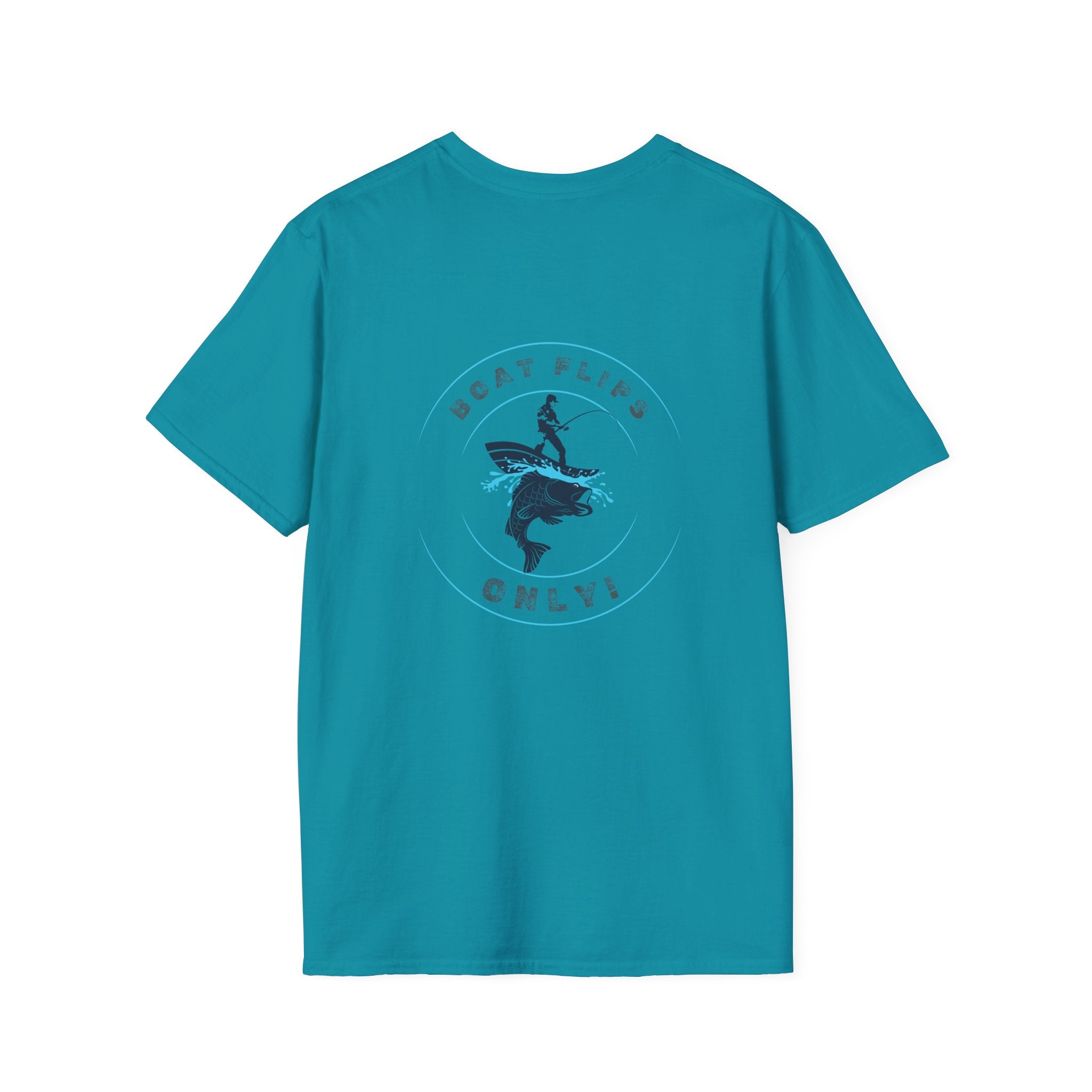 "BFO: Boat Flips Only" Unisex Softstyle T-Shirt - Perfect for Fishing Enthusiasts