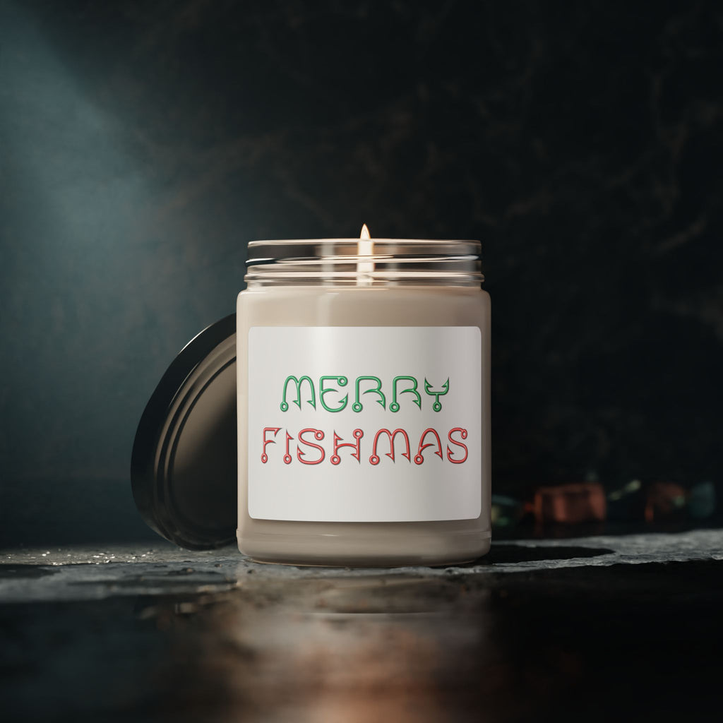 Merry Fishmas Soy Candle — 9oz Holiday Scented Jar Candle