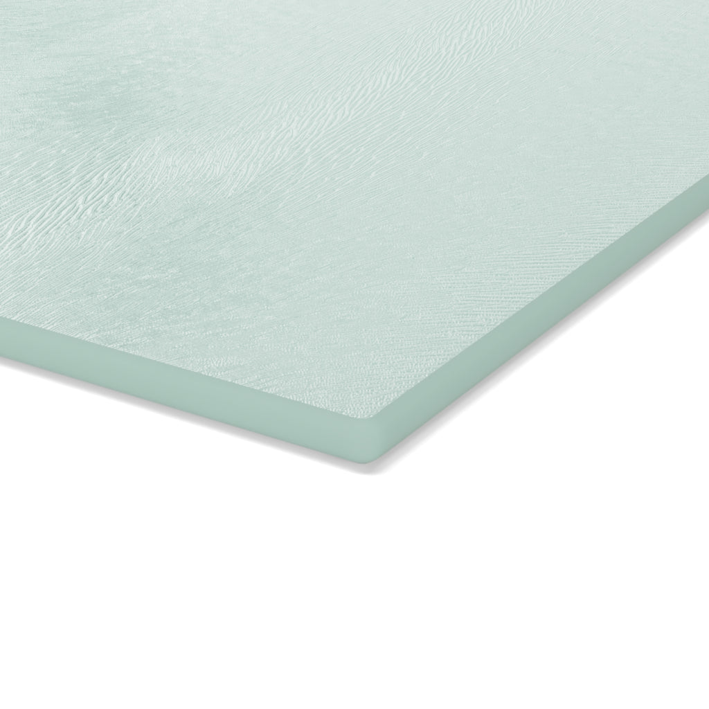 Glass Cutting Board — Mint 'Hook'em Cook'em Eat'em' Decorative Fishing Themed Kitchen Prep Board