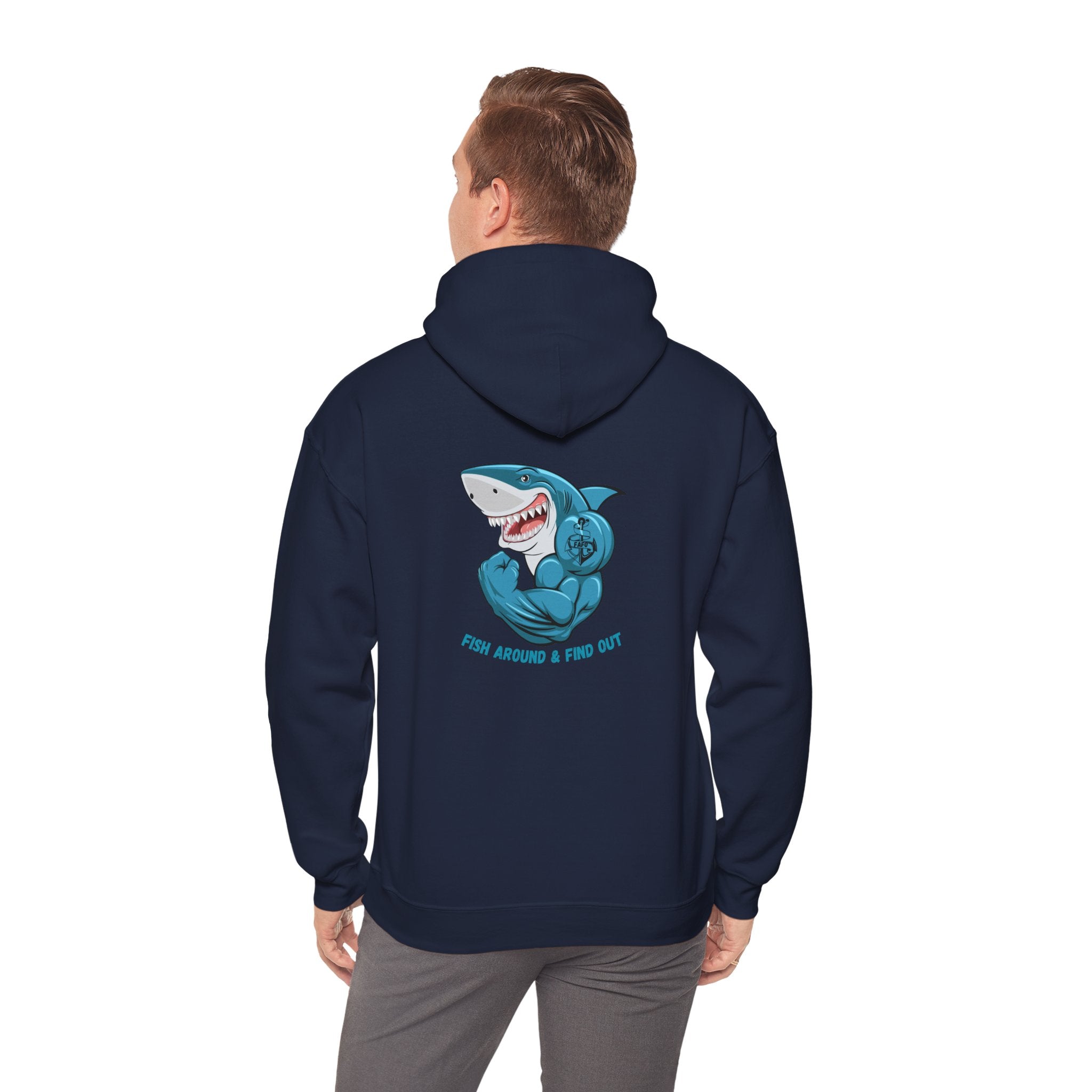 "FAFO - Fish Around and Find Out" Shark Unisex Heavy Blend™ Hooded Sweatshirt - Fun & Casual Streetwear