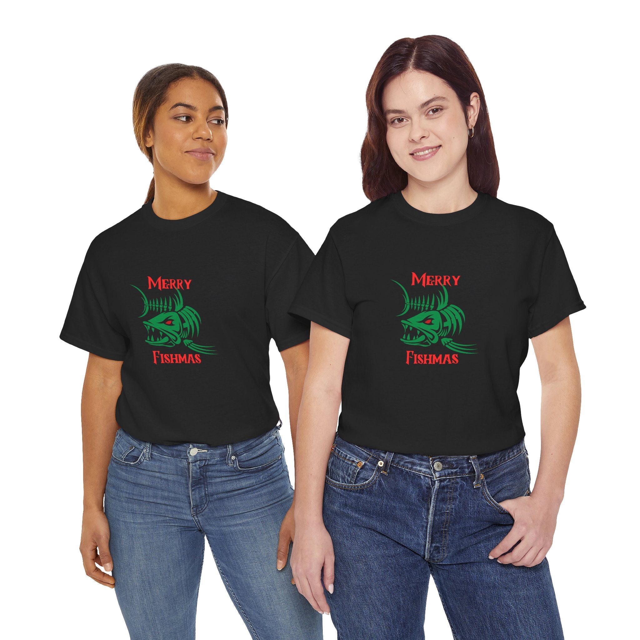 Fishmas Graphic Tee — "Merry Fishmas" Christmas Fishing T-Shirt