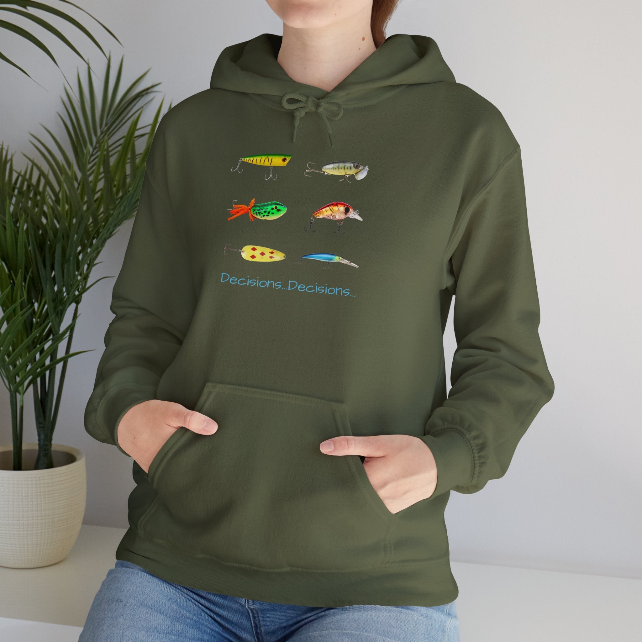 Fishing Enthusiast Hoodie - "Decisions...Decisions..."