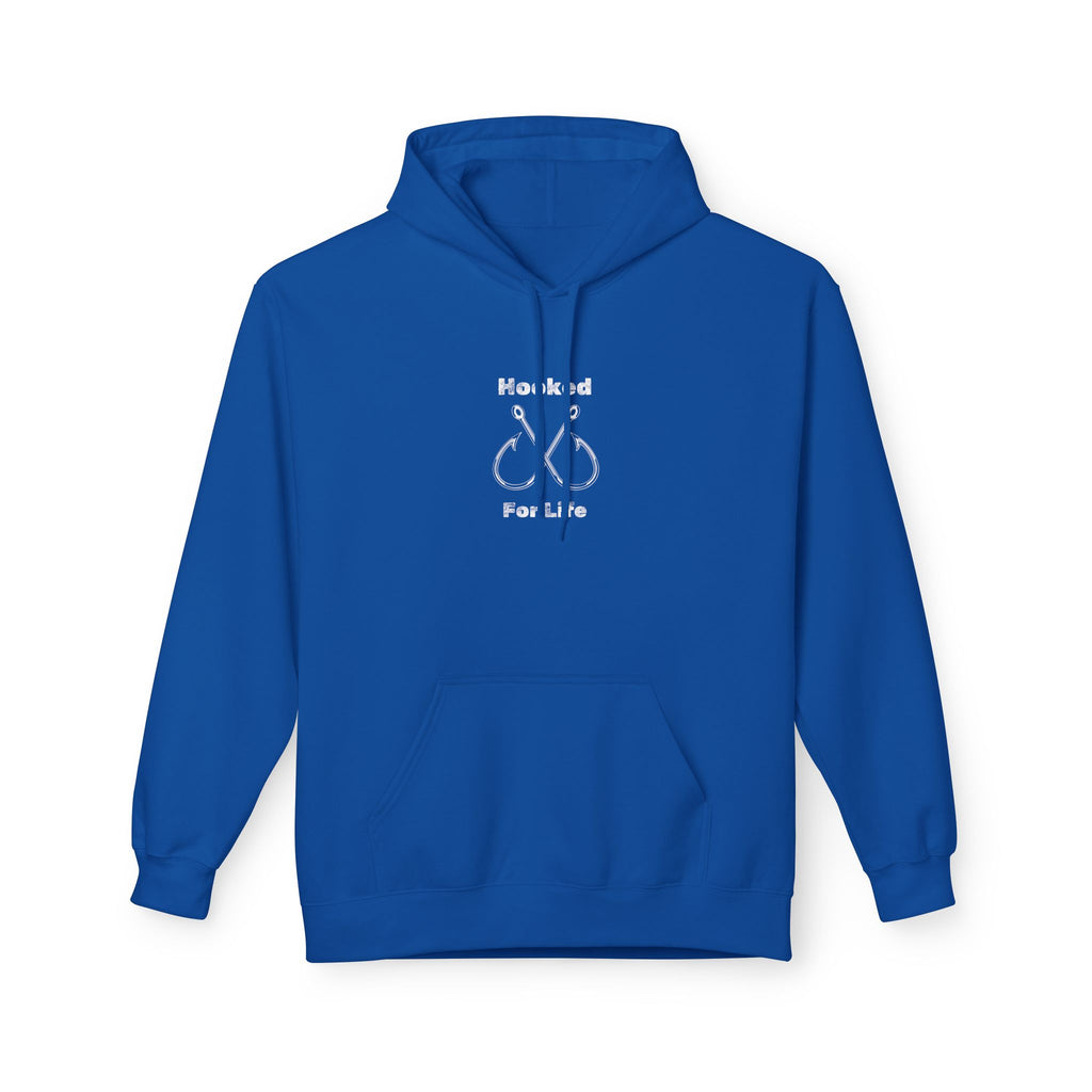 "Hooked for Life" Unisex Midweight Fleece Hoodie - Perfect for Fishing Enthusiasts