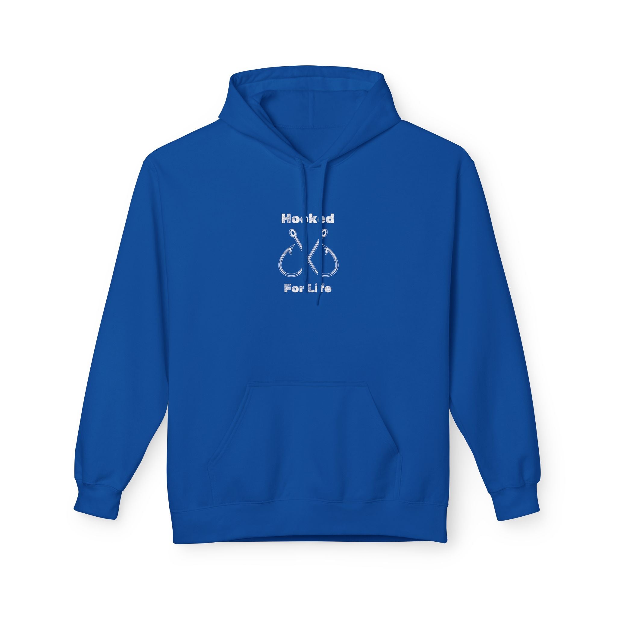"Hooked for Life" Unisex Midweight Fleece Hoodie - Perfect for Fishing Enthusiasts