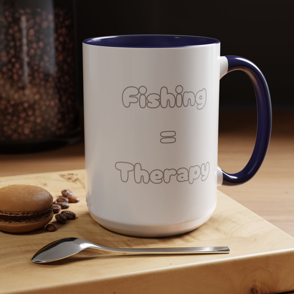 "Fishing = Therapy" Accent Coffee Mug (11, 15oz)