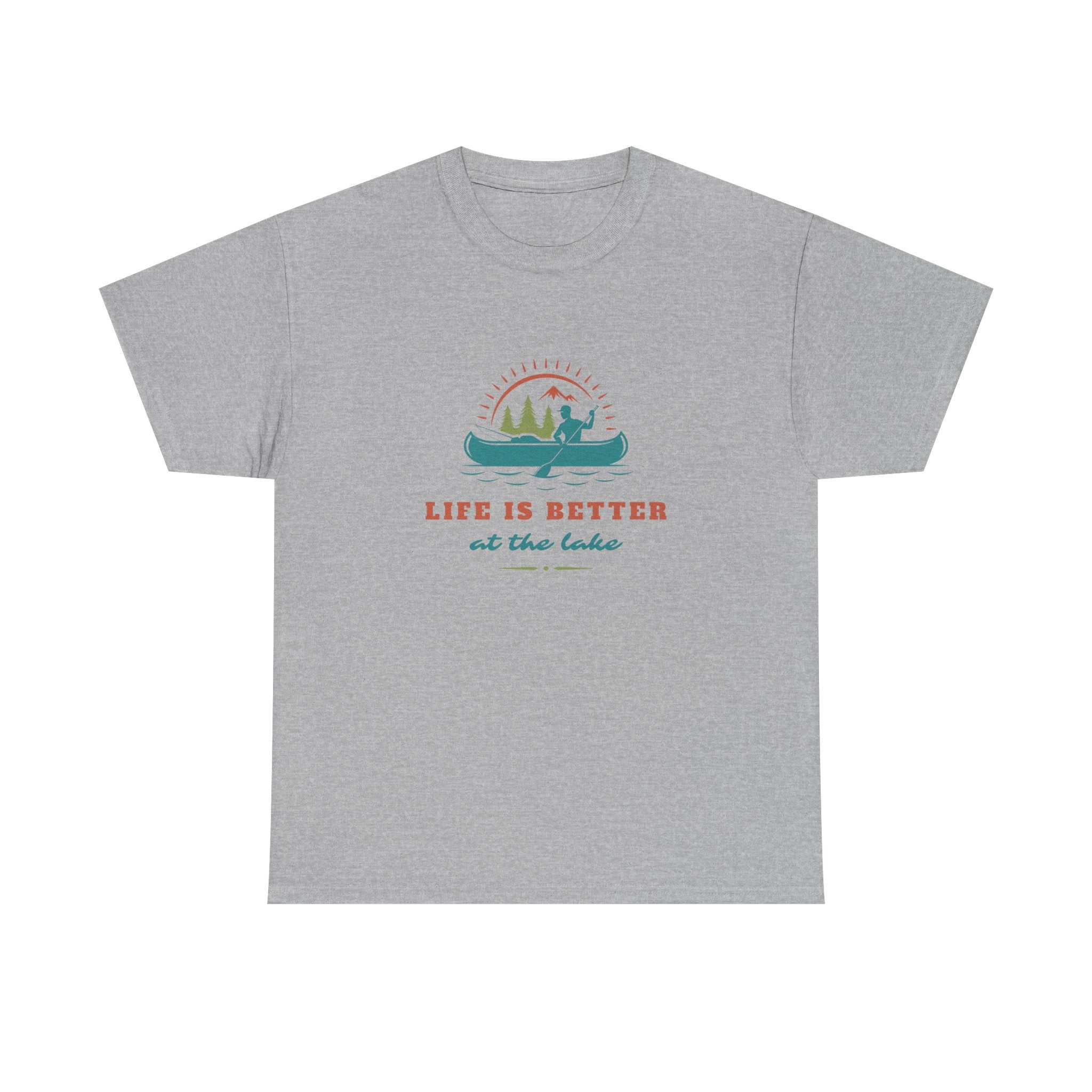 Life is Better at the Lake Unisex Heavy Cotton T-Shirt - Comfortable Outdoor Shirt