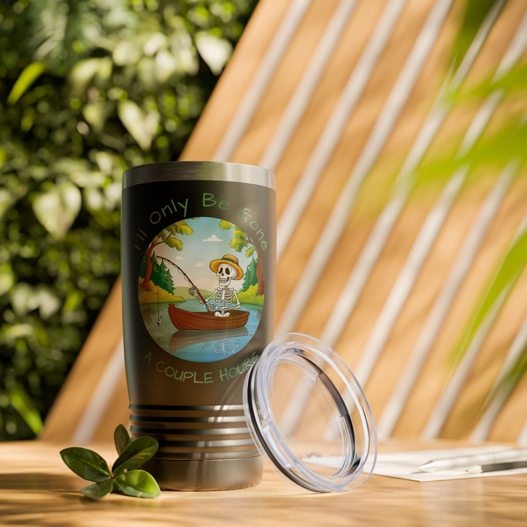"I'll Only Be Gone A Couple Hours" Funny Fishing Insulated Travel Mug — Gift for Anglers