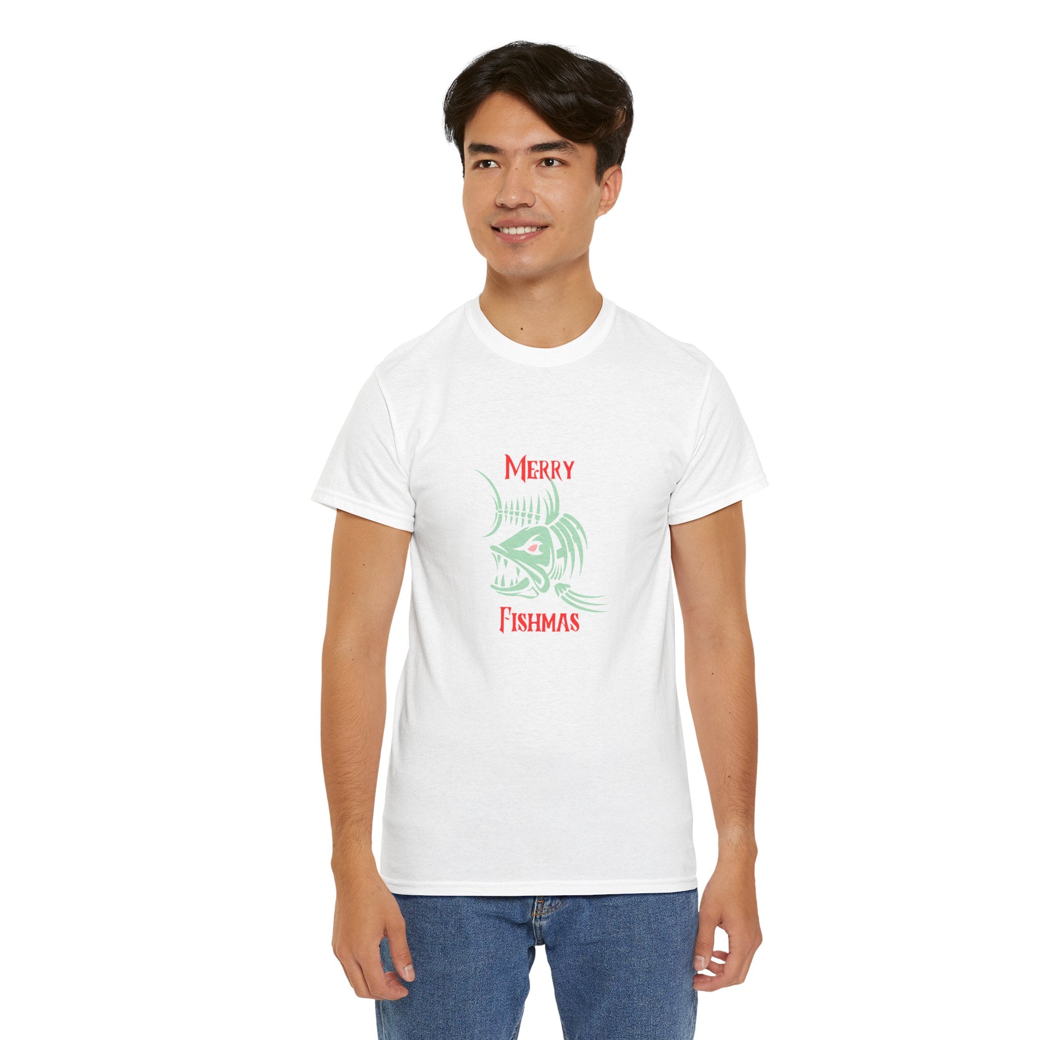 Fishmas Graphic Tee — "Merry Fishmas" Christmas Fishing T-Shirt