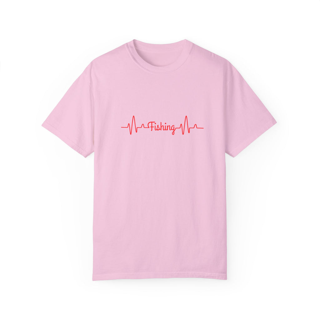 "Fishing Heartbeat" Unisex Garment-Dyed T-Shirt