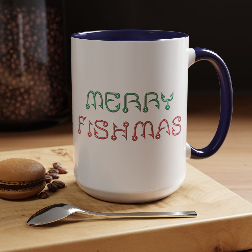 Merry Fishmas Coffee Mug — Funny Holiday Fishing Gift (11/15 oz)